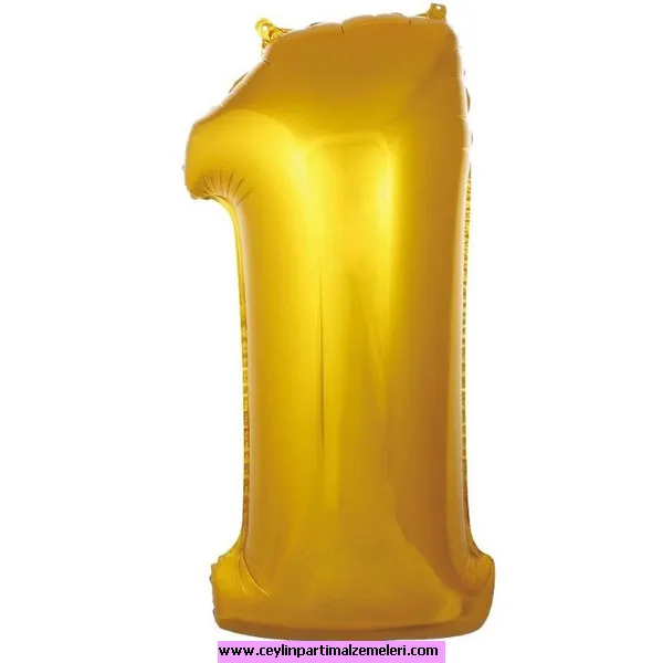 1 Rakam Gold Folyo Balon